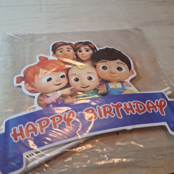 Coco Melon Birthday Party Plate Napkin Balloon Cake Topper Bottle Label Stickers - Picture 5 of 9